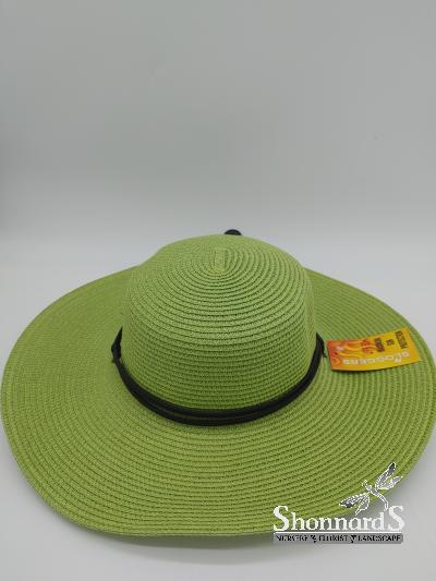 An image of Wide Brim Braided Hat Tea Green